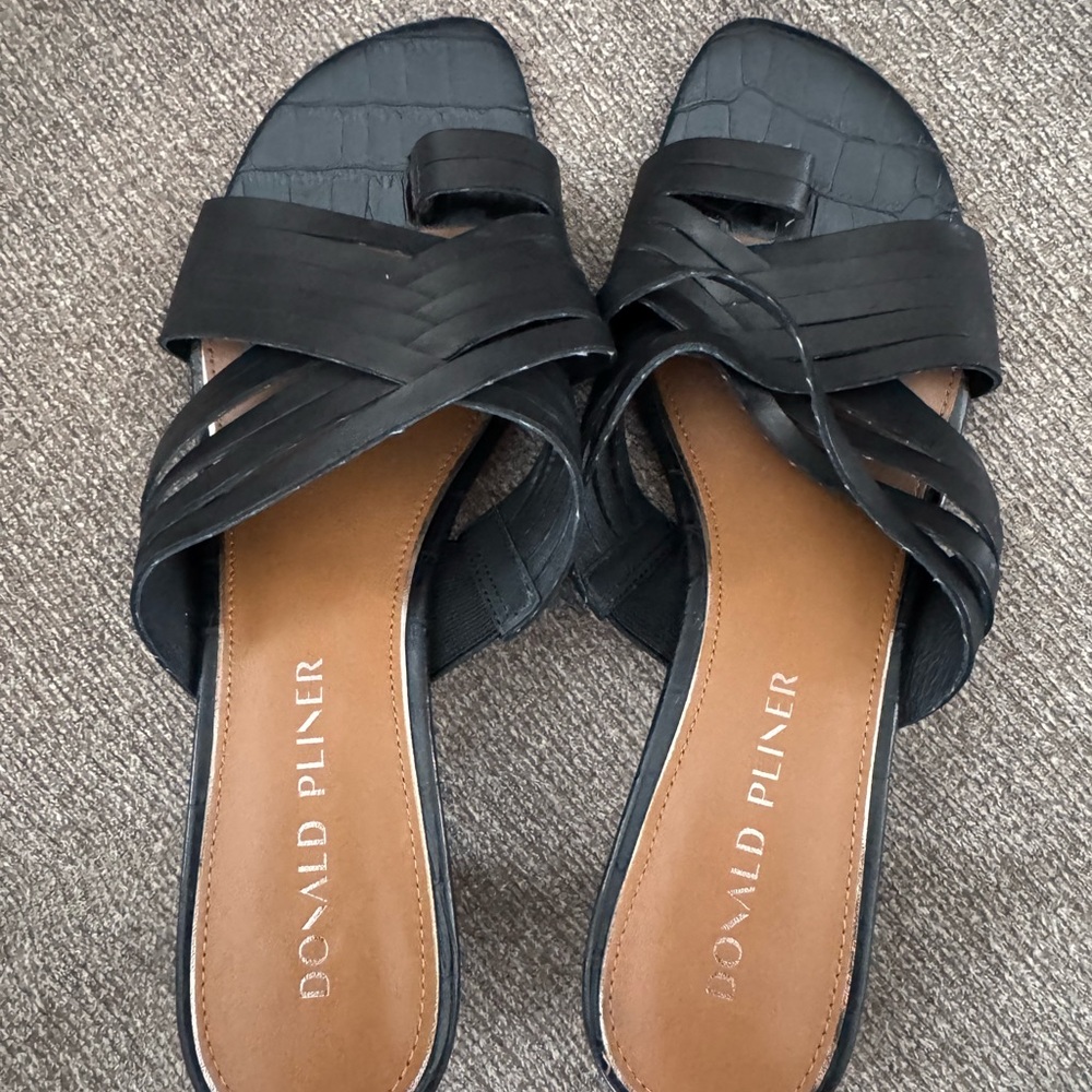 Donald J. Pliner Black Crisscross Sandals